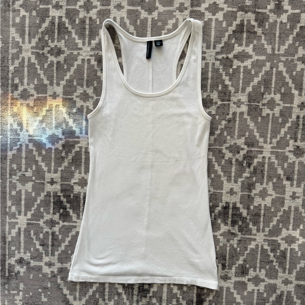 EUC M Cynthia Rowley White Sleeveless Tank Top Racerback Pima Cotton